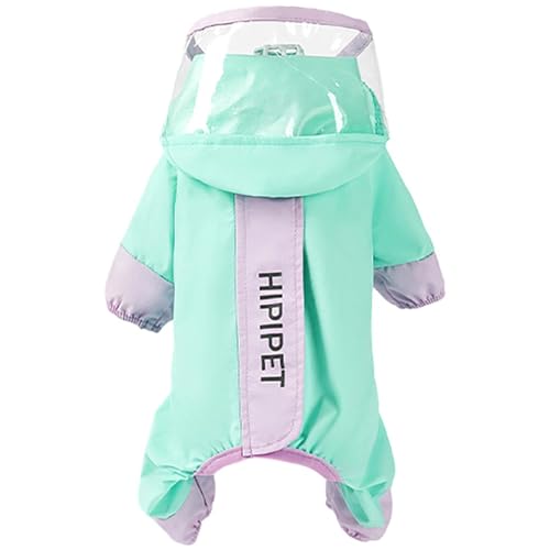 JPETTO犬レインコート 犬 カッパ 犬服 ペット雨具 梅雨 対応 反射テープ付 着せやすい リード穴あり 帽子付 通気 完全防水 耐久性 快適 防風 防水 お出かけ お散歩 濡れない 可愛い 小型犬 中型犬 四季通用25-MJ0410グリーンS