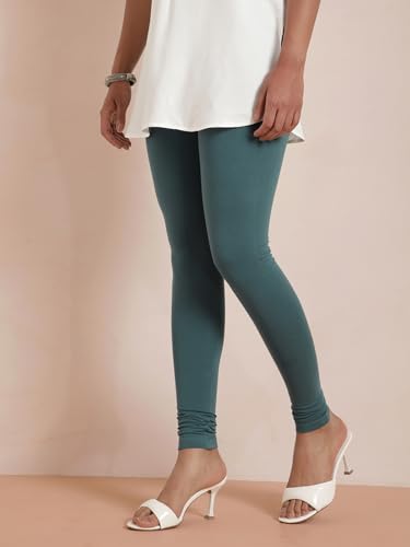 Image of TWIN BIRDS Tailored Cut and Classic Fit Super Stretchable Elastane Fabric Churidar Leggings for Women