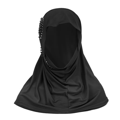 Women Rhinestone Breads Hijab Muslim Instant Head Wrap Long Islamic Head Scarf Full Cover One Piece Wrap Head Scarf