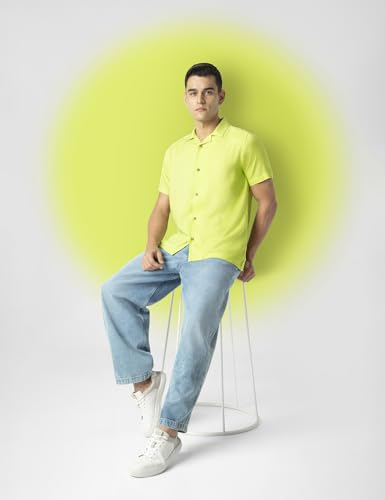 Image of FYLTR Men's Solid Rayon Casual Shirt with Resort Collar & Half Sleeves | Shirts for Men