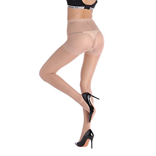 Image of YAGAXI 20D Sheer Tights for Women - 3 Pairs Women's Control Top Pantyhose