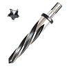1 Bridge Construction Reamer Drill Bit, M2 HSS Taper Chucking Reamer for Steel Alloy Metal Wood Plastic, 1/2 Non-Slip Shank, 5-Spiral Flutes Car Reamer, to Align or Enlarge Holes, 25mm