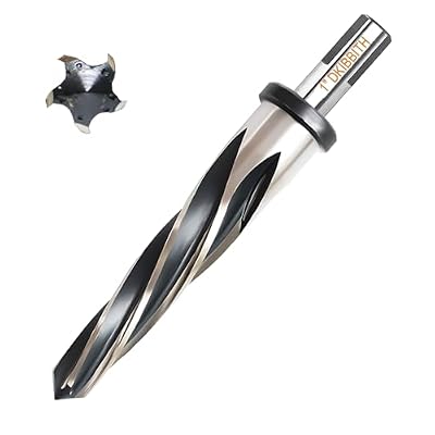 1 Bridge Construction Reamer Drill Bit, M2 HSS Taper Chucking Reamer for Steel Alloy Metal Wood Plastic, 1/2 Non-Slip Shank, 5-Spiral Flutes Car Reamer, to Align or Enlarge Holes, 25mm