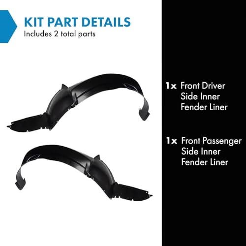 Image of TRQ Front Inner Fender Liner Set Compatible with 2007-2009 Pontiac G5 GM1250120 GM1251121