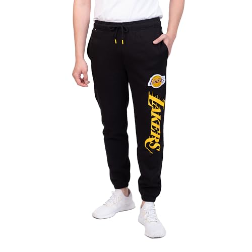 Ultra Game Men's NBA Official Super Soft Team Jogger Sweatpants, Los Angeles Lakers, Black, Small