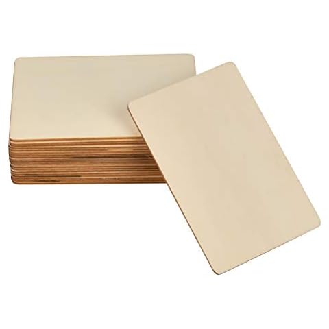 20 Stück holzplatten zum basteln, Unbehandeltes Holz Balsaholzplatte, Holzplatte Holz zum Gravieren, Blanko Lindenholz Cover