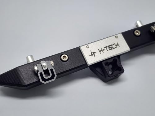 H-TECH RC CNC Aluminum Metal Rear Bumpe for Axial SCX10 III Jeep CJ-7 [AXI03008T2, AXI03008T1] 1/10 RC Body Upgrade (Rear Bumper), Black, HT-AX0005