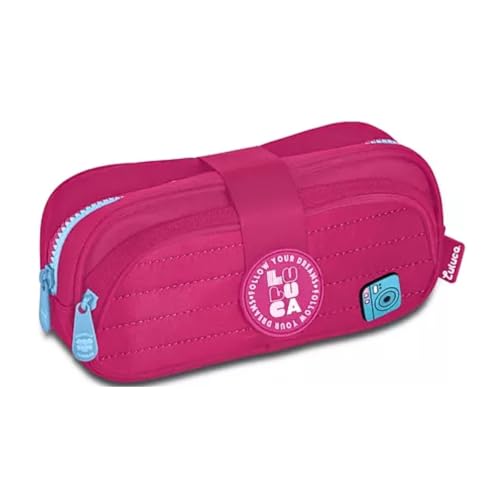 Estojo Duplo Escolar Rosa Escolar Infantil LU24641