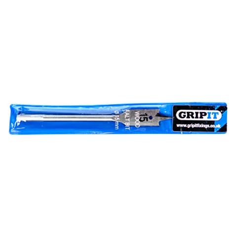 GripIt 15mm Premium Flat Drill Bit - Suitable for Yellow GripIts (15mm) Cover