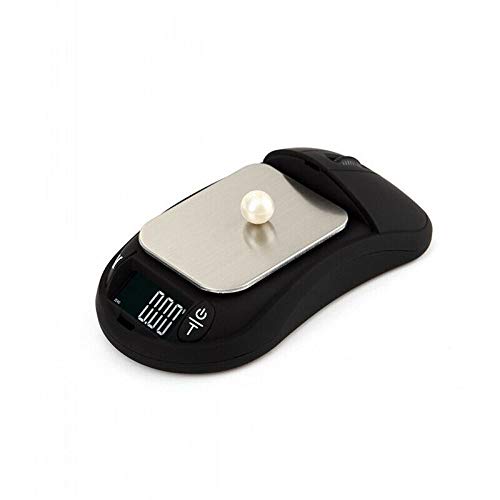 SUPERTOOL Mini balanza digital de ratón, báscula de bolsillo de equilibrio de 0.01 g-500 g, mini báscula de bolsillo portátil para pesar joyas de hierbas doradas