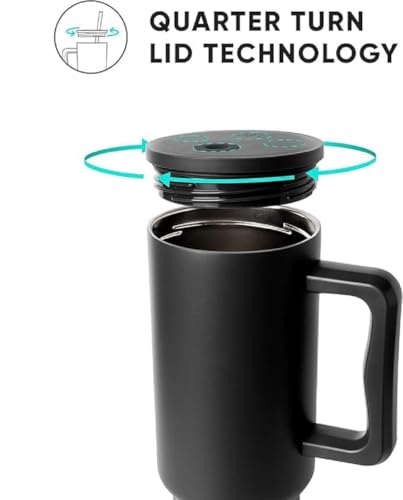 Image of Stainless Steel 1200 ml Vacuum Tumbler with Lid & Straw - Double‑Wall Insulated Cup for Travel, Gym & Office - Keeps Beverages Hot or Cold - 1.2 L Capacity (Plain Black)