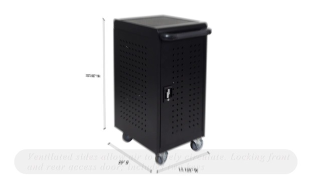 Armario De Carga Para 12 Dispositivos - Montaje En Pared, Compatible Con Portátiles Y Tablets, Color Negro