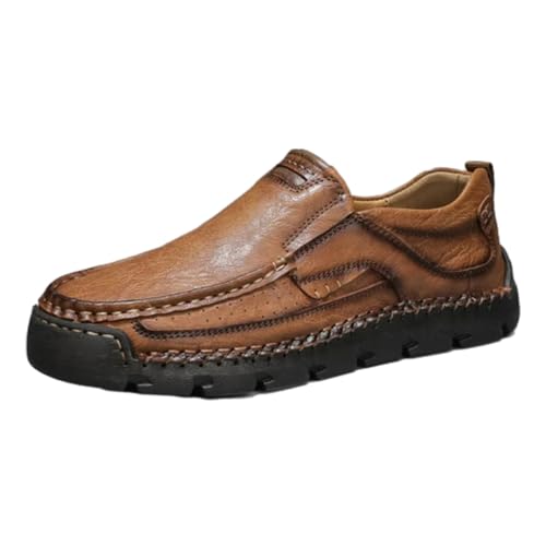 Hrtesus Matufit Shoes for Men, Comfortable Lightweight Breathable Leather Casual Slip-On Loafers for Mountaineering