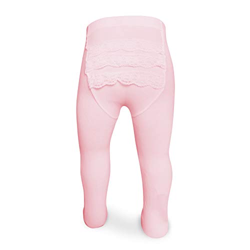 PICCOLO HOSIERY Baby Girls Newborn Microfiber Ruffle Tights – Soft & Comfortable for Toddlers
