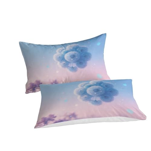 Housse de couette pissenlit 3D imprimée microfibre déco chambre parure de lit double