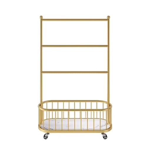HJLKDYM Underwear Display Stand, Floor-Standing Metal Retail Racks, Clothing Store Combined Shelf, Shopping Mall Swimsuit Socks Display Stand(Gold,100x35x140cm)