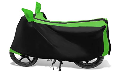 Image of Auto Hub Bike Cover Compatible with TVS Apache RTR 160 with Mirror Pocket, Dustproof, Heat Resistant, Triple Stitched, Apache 160 Bike Cover- Black, Green