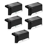 Toddmomy 5 Stück Wasserdichte Solar LED Gartenleuchten für Terrassendielen und Treppen Langlebige Solarlampen mit Warmweißem Licht Wetterbeständige Außenbeleuchtung für Zaun und Weg