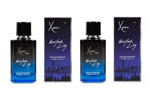 Image of New york city 100 ml Luxury Eau de Parfum Long lasting with Citrus Lavender and Amber Notes|Party, Night and date Fragrance Pack of 2