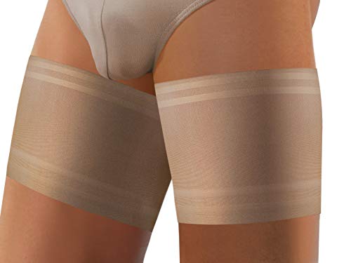 Sesto Senso Hombre Bandas Elásticas Para los Muslos Anti Rozaduras Anti Fricción con Tiras de Silicona Beige XXL 75-80
