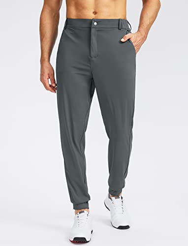 Men's Golf Joggers Pants With 5 Pockets Slim Fit Stretch Sweatpants Running Travel Dress Work Pants For Men(Ink Grey, L #TOP1