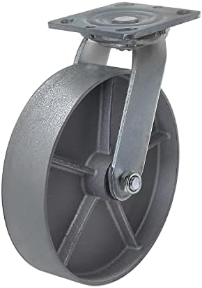 Heavy Duty Caster Steel Cast Iron wheel, Tool box and Workbench Swivel Caster 1300 LB Capacity (8 inch,1 Swivel)