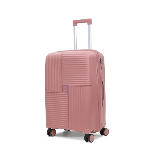 Image of AMERICAN TRAVELLER Explore Luggage Trolley Bags Single | Medium (24) | Polypropylene Durable Hard Shell | TSA Type Lock | 360 Disc Spinner Wheels | Expandable Suitcase | Telescopic Handle.