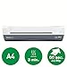 Leitz Set iLAM Home A4 Laminiergerät + Heißlaminierfolien A4 80 mic im 100er Pack, Laminiergerät für 75 bis 125 mic Laminierfolien, 3 Min. Aufwärmzeit, Weiß, Ideal für Home Office & Schule, 74200000