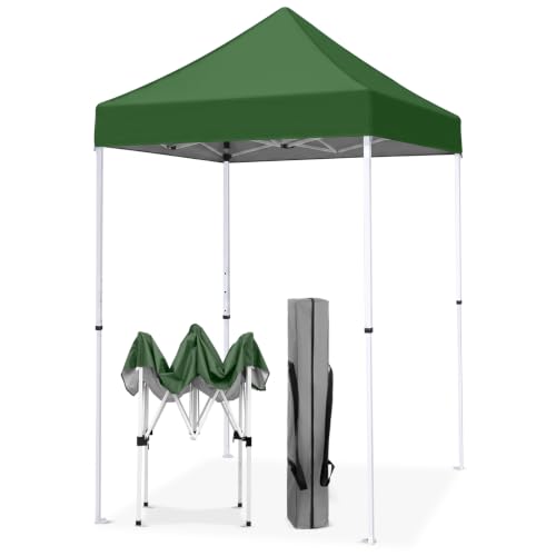 EAGLE PEAK 5x5 Pop Up Canopy Tent, Green | Small Pop Up Canopy with Carry Bag, Easy Setup & Compact, Lightweight Outdoor Tent for Beach, Camping, Sport Games & Vendors