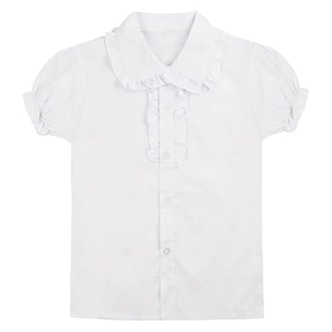 dPois Girls Ruffled School Blouse Cover