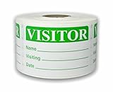 500 Labels GREEN 2x3 Visitor Name Tag Date Badge Tag Identification ID Stickers