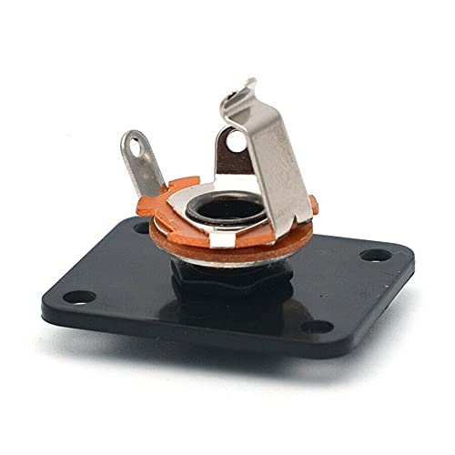 Oufdj Black Square Output Jack Plate Fits For Electric Guitar Epiphone Les Paul A584 #TOP1