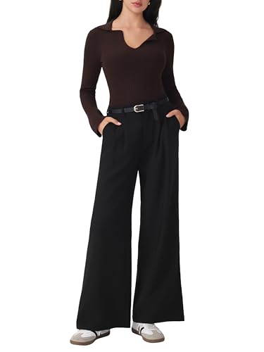 CIDER Women's Wide Leg Trousers High Waist Casual Slim Pants3