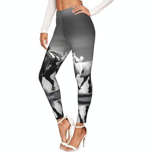 Leggings de compresión de caballos para mujer: mallas suaves talle alto