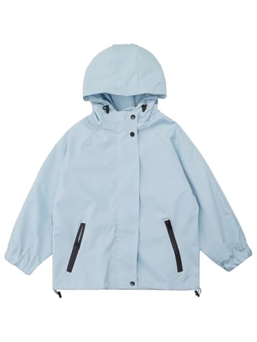 Kids Girls Boys Drawstring Hooded Jacket Long Sleeve Zipper Windbreaker Jacket Lightweight Hoodies3