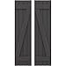 Ekena Millwork ARW102BB414X75SMH Americraft Four 2 Exterior Real Wood Joined Board-n-Batten Shutters w/Z-Bar (Per Pair), 14"W x 75"H, Shadow Mountain