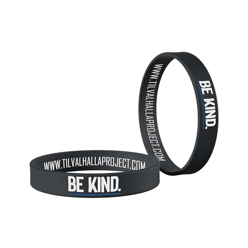 Til Valhalla Project Be Kind Silicone Bracelet | Rubber Bracelets for Men | Mens Jewelry for Gym & Fitness | American Flag Gifts for Men | Proudly Printed in the USA
