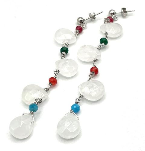 Boucles d'oreilles quartz naturel argent 925 hypoallergénique, fini les lobes sensibles