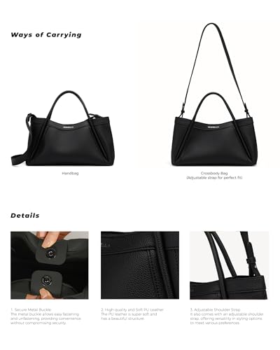 Kelly Vegan Leather Tote Bag for Women - Stylish Versatile Commute Top Handle Bag, Hobo Shoulder Handbag with Purse3