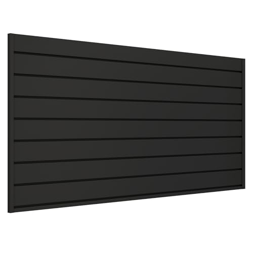 Neoaider 4FT x 2FT Black PVC Slatwall Panel, Modern Wall-Mounted