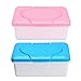 HEALLILY 2 Piezas Bebé Caja de Pañuelos Húmedos Dispensador de Toallitas Húmedas Caja de Almacenamiento Caja de Toallitas Húmedas Contenedor para Viajes Dentro del Hogar (Rosa + Azul)