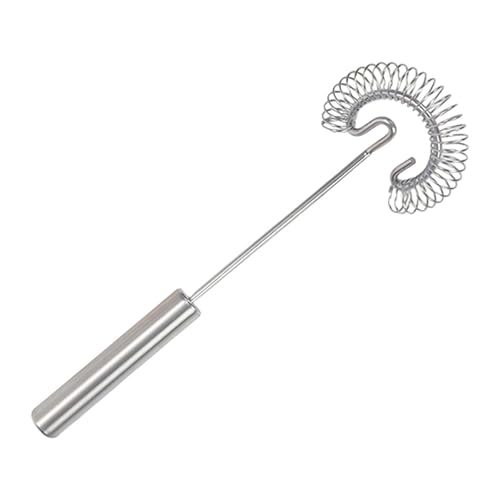 Batidor En Espiral De Acero Inoxidable - Herramienta Para Batir Huevos De Mano, Licuadora Para Mezclar Salsas | Mezclador De Cocina Eficiente, Utensilio Mezclador En Espiral De Fondo Plano Para Cocina