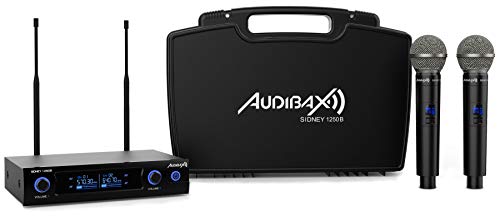 Micrófono Doble Mano UHF Audibax Sidney 1250 B avec mallette de transport rigide