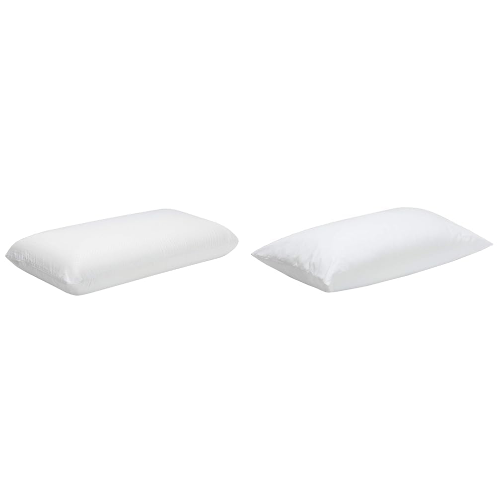 Pikolin Home - Almohada Viscoelástica Fibra - Hipoalergénica, Doble Funda, Firmeza Alta, para Dormir de Lado, 135x35 cm & Funda de Almohada Tencel, Hipertranspirable, Impermeable, Extrasuave