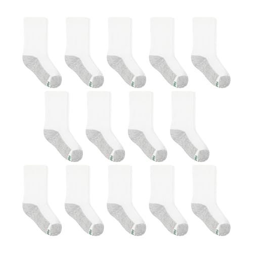 Image of Hanes Boys Socks, Crew, Ankle, & No Show, Stretch-Cotton Socks, Moisture-wicking, Cushioned, 12 & 14 Packs, Black White