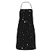 Lewiuzr Tabliers Unisexes, Paillettes noires Tabliers de Cuisine Tablier de Bavette de Cuisine pour la Cuisine Cuisson Cuisson Nettoyage de Ménage