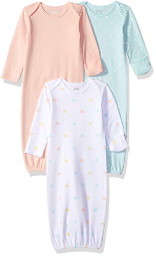 Amazon Essentials Infant Boys Cotton Sleeper Gowns, 3-Pack Uni Stars, 6 Months