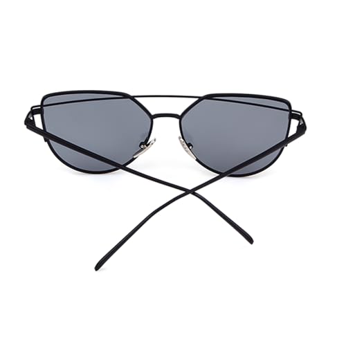 Cat Eye Sunglasses for Women Double Bridges Aviator Sun Glasses Metal Frame Mirrored Lens Y2K Glasses UV400 Protection4