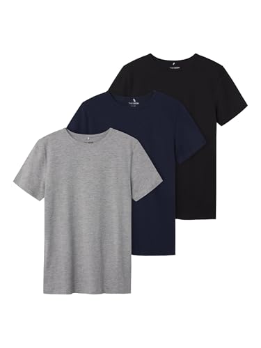 TWO SOON Jungen T-Shirt 3er-Pack – Einfarbige Basics aus...