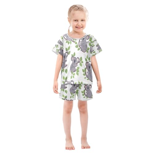 senya Short Sleeve Pajamas Sets Summer Cotton Sleepwear Cartoon Grey Koalas3